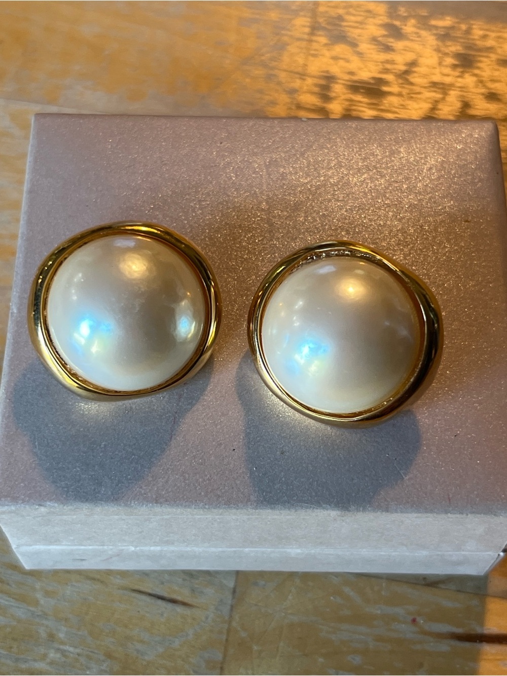 Vintage Carolee Large Faux Pearl Clip-On Earrings